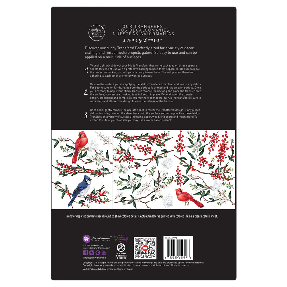 Winterberry - Decor Middy Transfers - 3 sheets, 8.5"x11"