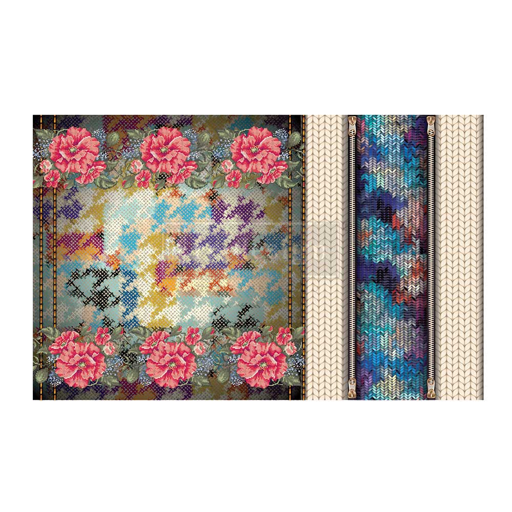 CeCe Lovely Stitches - Fiber Tissue Paper Decoupage - 1 sheet