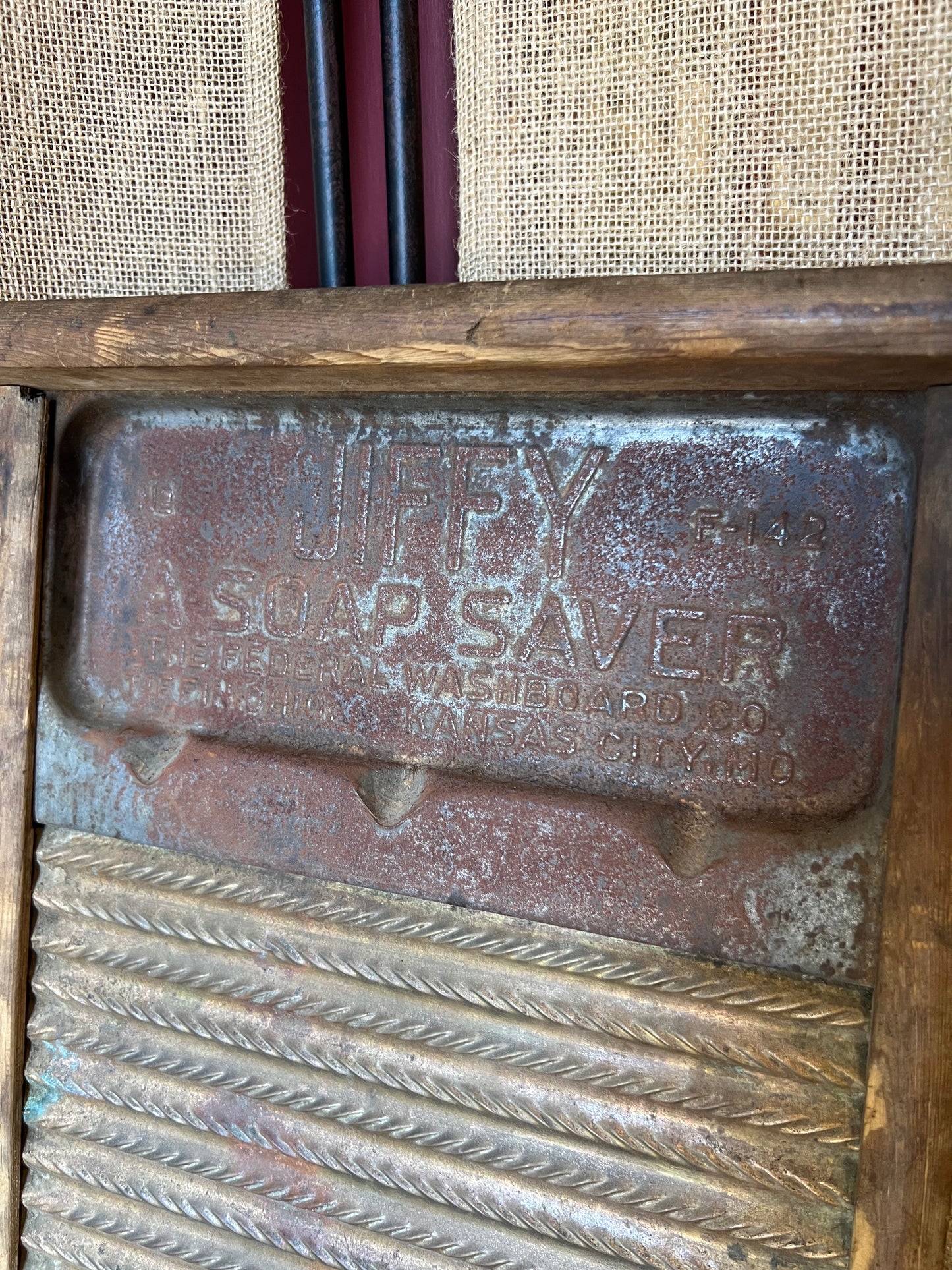 Vintage Jiffy Soap Saver Washboard