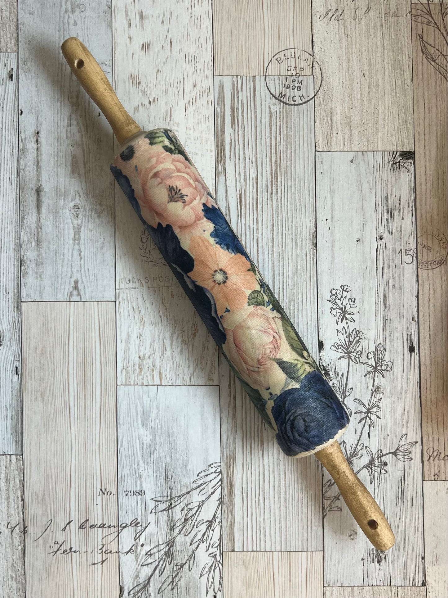 Decorative Floral Rolling Pin