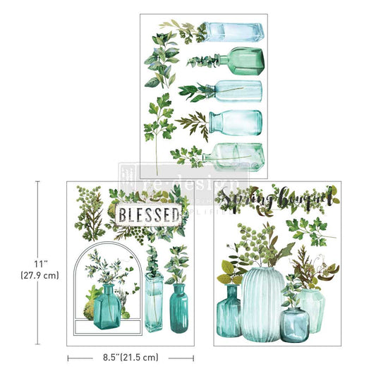 Vintage Greenhouse - Decor Middy Transfers - 3 sheets, 8.5"x11"