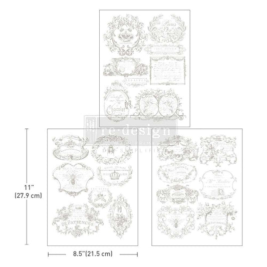 Vintage Labels II - Decor Middy Transfers - 3 sheets, 8.5"x11"
