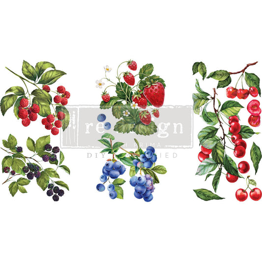 Sweet Berries - Small Transfer - 6" x 12", 3 sheets