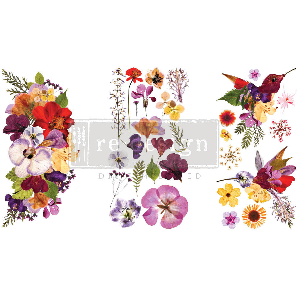 Organic Flora - Small Transfer - 6" x 12", 3 sheets
