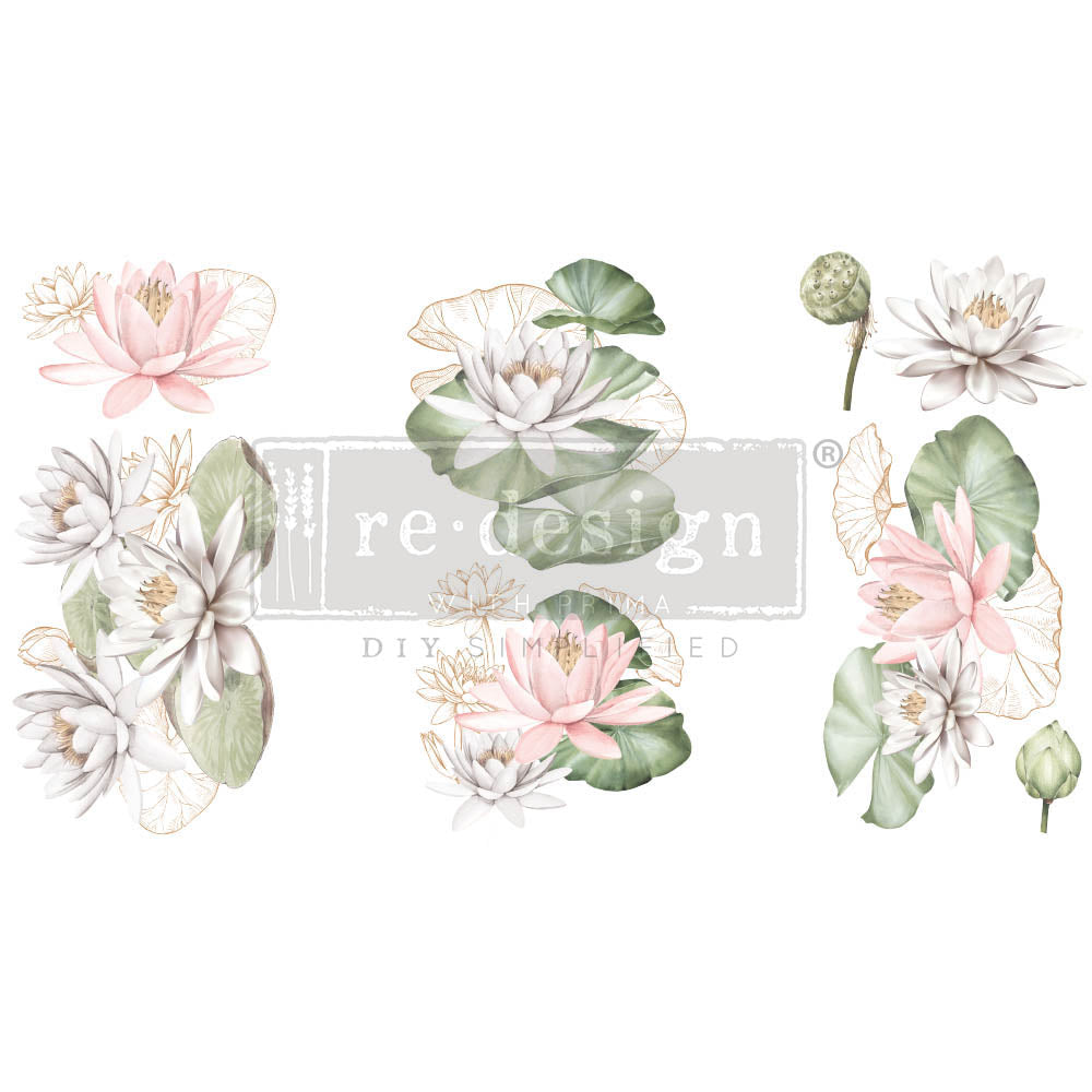 Water Lilies Decor Transfers - 3 sheets, 6"x12"