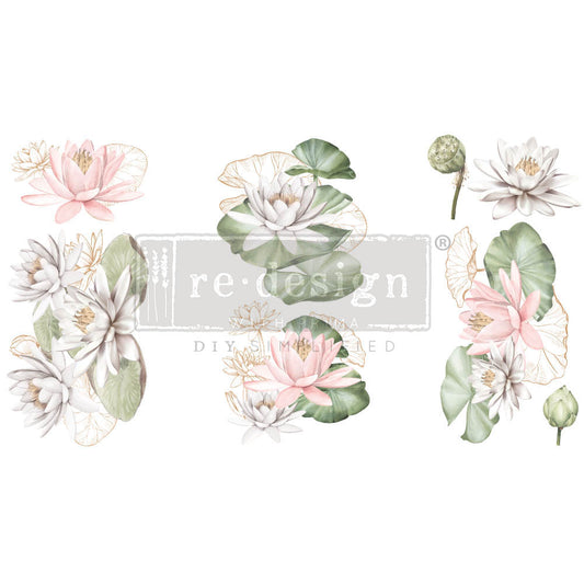 Water Lilies Decor Transfers - 3 sheets, 6"x12"