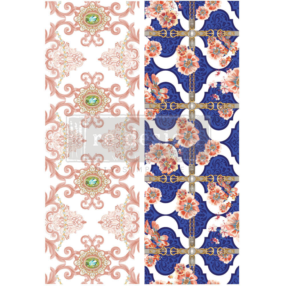 Cece Fashion & Florals Decor Transfers - total sheet size 24"x35", cut into 2 sheets