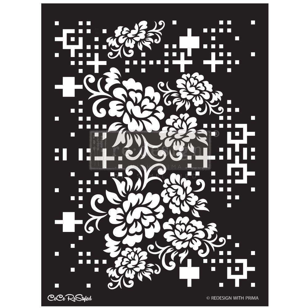 Odell Project:Redesign Stencil  -   Cece Floral Matrix 18X25.5