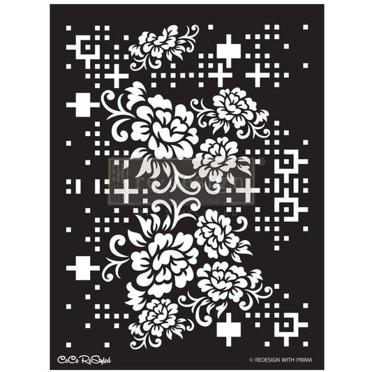 Odell Project:Redesign Stencil  -   Cece Floral Matrix 18X25.5